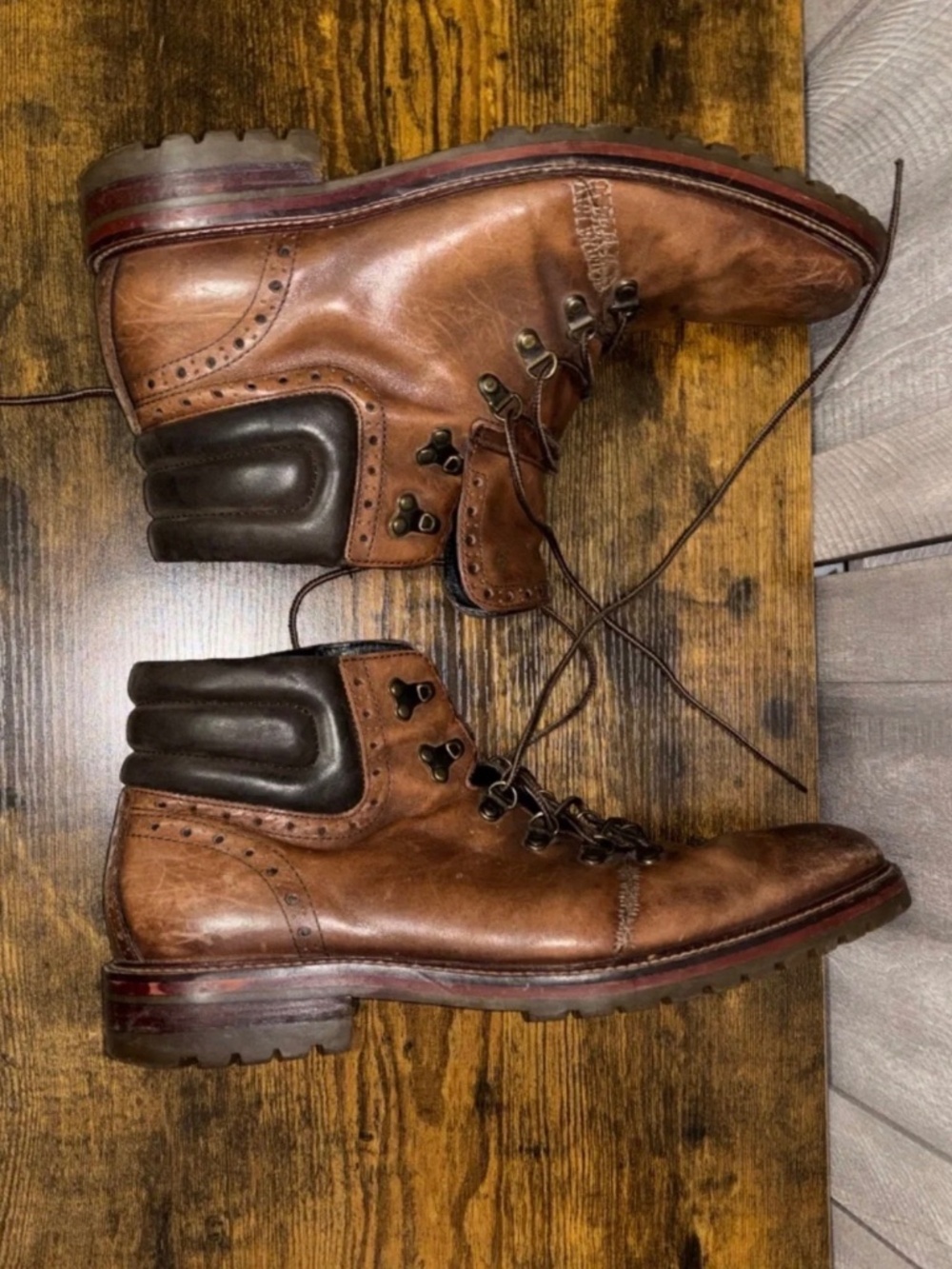 Vintage Johnston & Murphy 1850 Alpine Leather Boots size 12 Men's